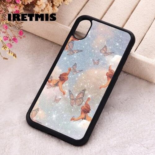 Iretmis 5 5S SE 2020 Phone Cover Cases for iPhone 6 6S 7 8 Plus X Xs XR 11 12 Mini Pro Max Silicone Angle Baby monarch butterfly