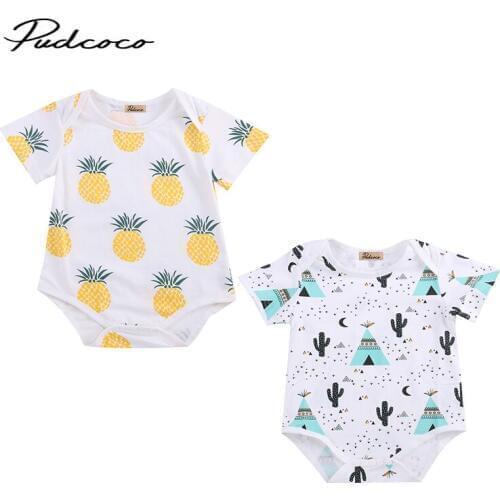 Baby Girl Rompers Summer Girls Clothing Sets Roupas Fruit pineapple Printed Baby Clothes Cute Baby Jumpsuits Girls Clothing