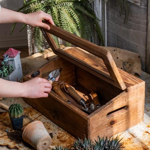 Design Storage Box Couvert Desktop Transparent Big Wooden Decor Box Toy Gift Locker Craft Storage Rangement Home Decor HX50ST