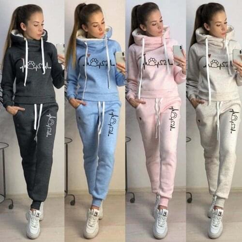 Two Piece Sets Casual Tracksuit Women Hoodies and Pants Suit Outfits Female Tracksuit Sweatshirts Autumn Spring Suit Clothes