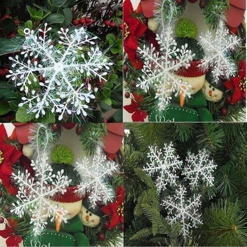 HOT! 30pcs Christmas Tree Decorations White Snowflakes Artificial Snowflake Christmas Decorations for Home Navidad New Year Gift