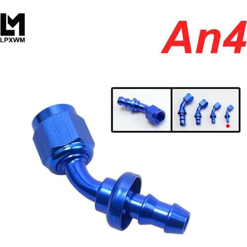 LPXWM- AN4-4AN 45 Degree Push On Lock Socketless Hose End Fitting Adapter LPXWM-SL2045-04-011