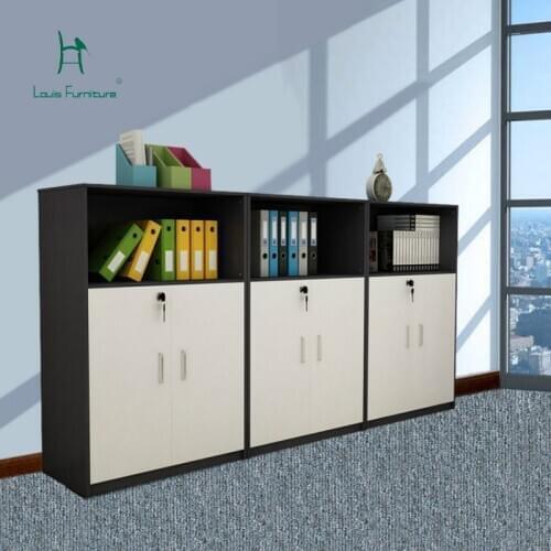 Louis Fashion Bookcases Office file low storage information tea wooden floor with lock