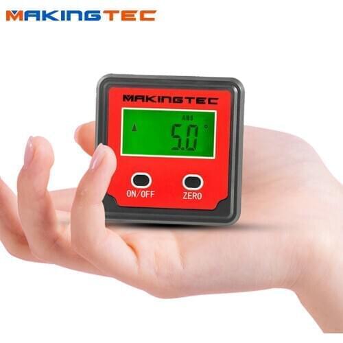 MAKINGTEC Mini Digital Protractor Inclinometer Digital Angle Finder Gauge Meter Bevel Box Measuring Tools With Magnet Base