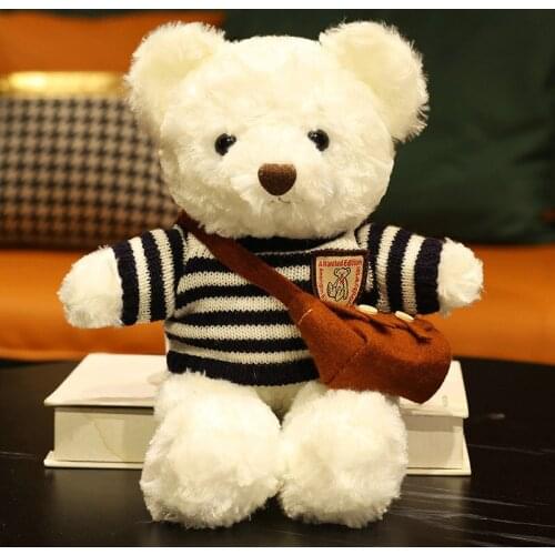 Lovely Sweater Bear Plush Toys Cute Pillow Stuffed Sleepping Animal Cushion Teddy Doll For Baby Kids Birthday Gifts