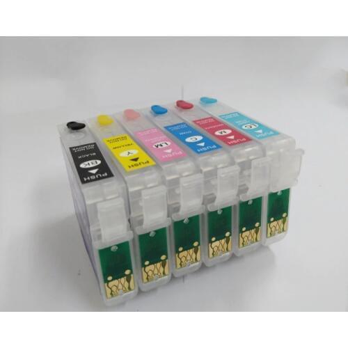 Einkshop T0811 - T0816 Refillable For Epson t0811 Stylus photo R270 R390 RX590 R290 R610 RX690 T50 TX700W TX800W printer