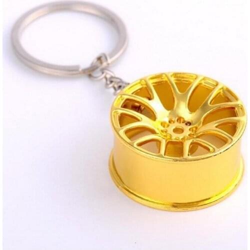 Fashion Metal Wheel Rim Model Mini Tyre Car Keychain Keyring Creative Auto Part Model Mini Wheel Rim Tyre Key Chain Ring Holder
