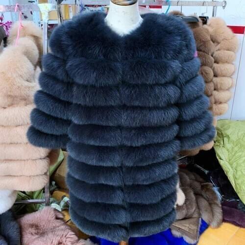 NEW 2020 Real Fox Fur Coat Women Natural Real Fur Jackets Vest Winter Outerwear Women Clothes