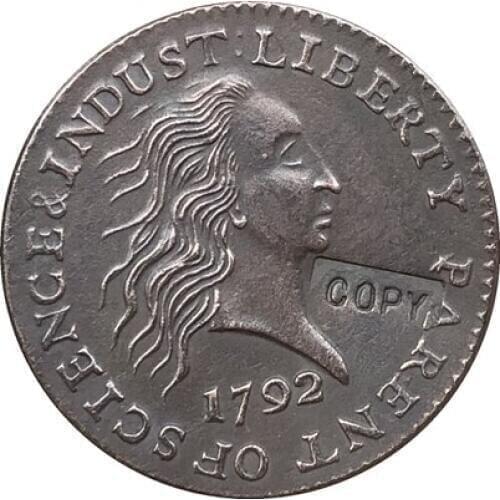 Wholesale 1792 ONE CENT COIN COPY 100% coper manufacturing silver-plated