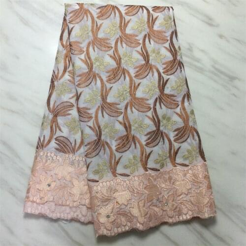 Wholesale African Lace Swiss Cotton Lace Fabric With Rhinestones Nigerian Swiss Voile Lace In Switzerland Sewing Materials PS-1