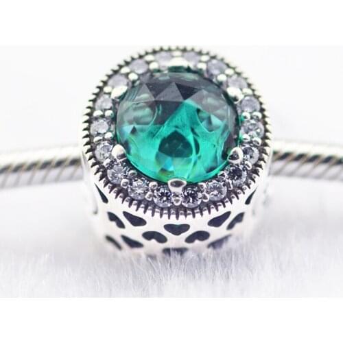 Fits for Pandora Charms Essence Bracelets Optimism Beads with Green CZ 100% 925 Sterling Silver Jewelry Free Shipping