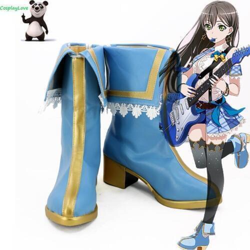 BanG Dream ! Girls Band Party! Hanazono Tae Blue Shoes Cosplay Long Boots Leather Custom Made For Christmas Halloween