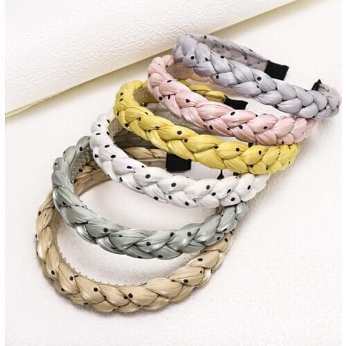 Fashion Sweet Dots Hair Roop Hairbands with Teeth Hot Sale Braids Headband for Ladies and Girls Spring Autumn Hair Accessories