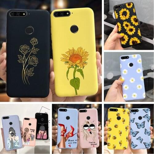 Honor 7A Pro Case For Honor 7C Shockproof Cover For Huawei Honor 7S 7X 7A 7C Pro Fashion Sunflower Coque Soft TPU Silicone Cover