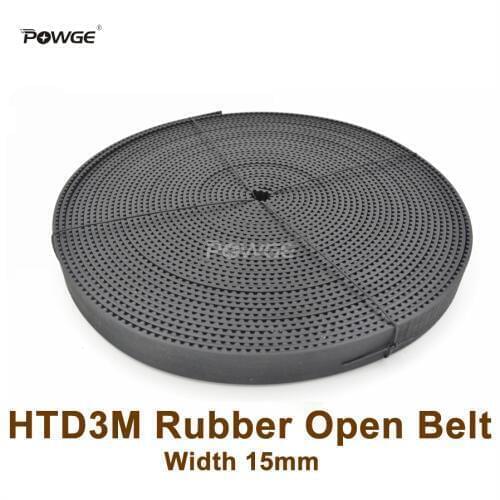 POWGE 10meters 3M Timing Belt 3M 15 Width 15mm HTD3M S3M Rubber Open Ended Timing Belt 3M-15 For Laser Machine