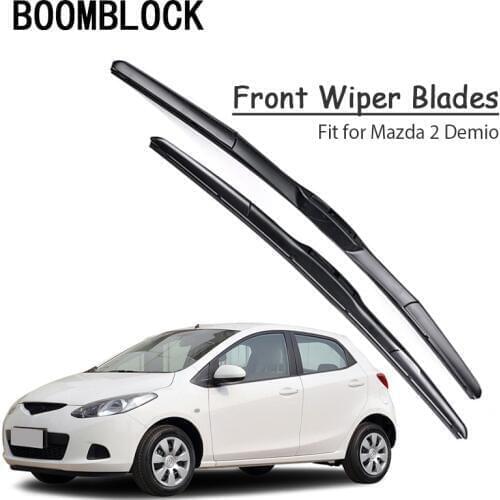 BOOMBLOCK 2PCS High Quality Front Windshield Wiper Blades For Mazda 2 Demio DY DE DJ 2017 2016-2002 Accessories