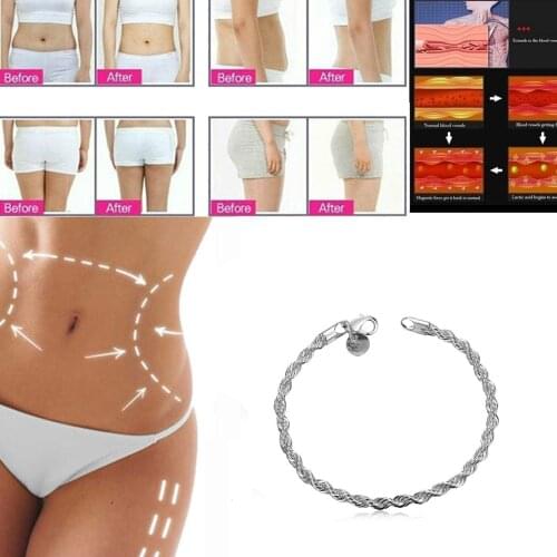 Sliver Bracelets Twisted Healthy Magnetic Slimming Bracelet for Weight Loss Healthy Charm Jewelry for Women Christmas Gift