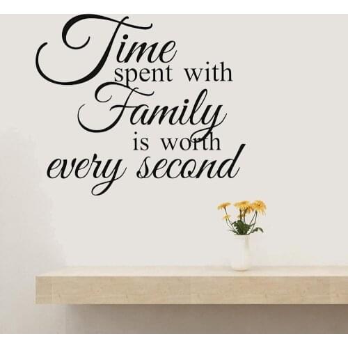 Time Spent With Family Wall Quote Decal Family Love Quotes Stickers Wall Lettering Decals Wall Decor for Living-room, WL562