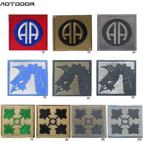 Embroidered USA army 82nd Airborne patch military patches tactical hookand loop Emblem USMC for cloth hat bag