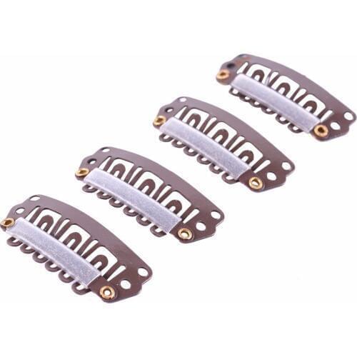 50pcs 28mm U Shaped Snap Clips For Hair Extensions Metal Clip With Silicone Back Wig Clips For Clip In Weave Wig Accessories