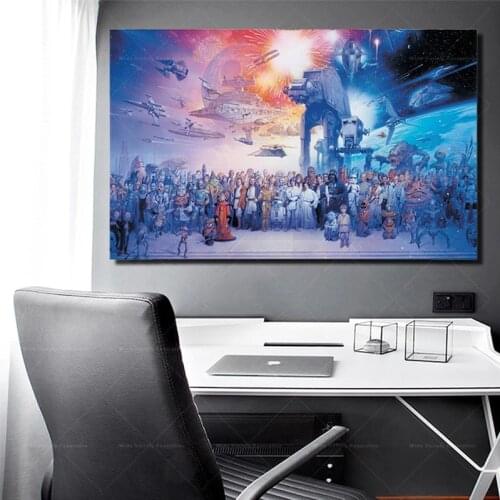 Star Wars Yoda Darth Vader Canvas Painting Movie Art Comic Poster and Prints Living Room Children Room Sofa Wall Decor Cuadros