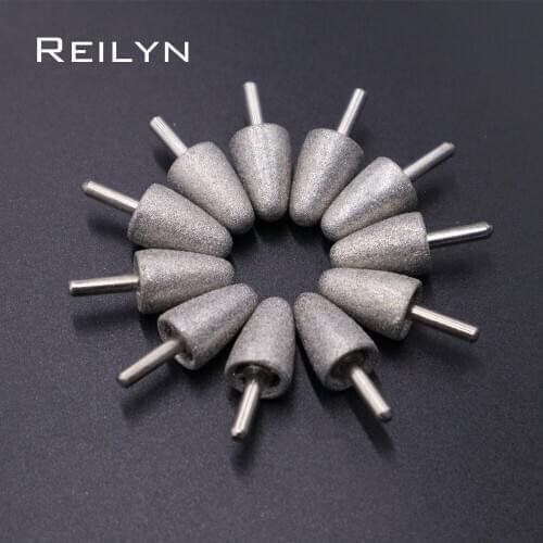 10pcs #150 short shank pet nails polishing bits emery grinding burr 3x10mm abrasive bits nails grinding point manicure polishing
