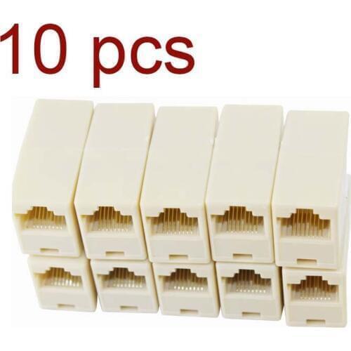 10pcs RJ45 Network Cable Joiner Plug Coupler Extender Cat5 Cat5e Cat6 RJ-45