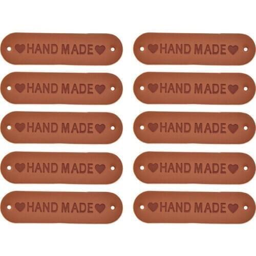 25pcs/lot Letter Pattern Artificial Leather Labels DIY Handmade Craft Sewing Clothing Bags Jeans Tags Material Supplies