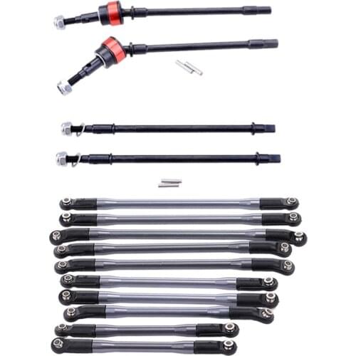 4Pcs Hard Front And Rear Axle CVD Drive Shaft Dogbone For 1/10 Axial Scx10 & 10Pcs Metal Link Set Plastic Rod End