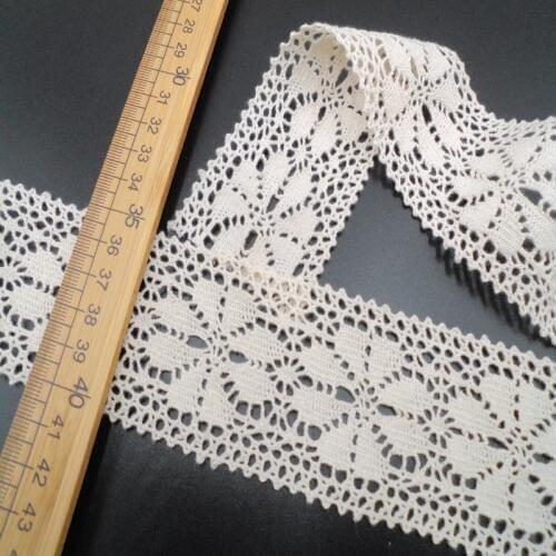 5Meters/Lot 60mm Beige Crocheted Lace Ribbon DIY Handmade Crafts Fabric Curtain Pillow Apparel Sewing Decoration Lace Trimming