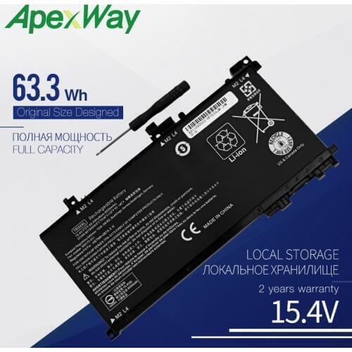 Apexway TE04XL Laptop Battery For HP OMEN 15-ax200 15-ax210TX 15-ax235nd 15-ax202na TPN-Q173 HSTNN-DB7T 905175-2C1 905277-855