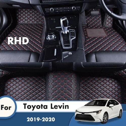 RHD Car Floor Mats For Toyota Levin 2020 2019 Leather Custom Styling Car Accessories Interior Decoration Carpets Cover Foot Pads