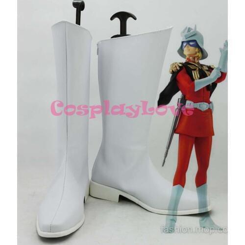 GUNDAM Char Aznable White Cosplay Shoes Boots Hand Made Custom-made For Halloween Christmas CosplayLove
