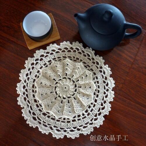 Free shipping 6 pic/lot Japan style cotton crochet lace doilies 3D design for home decor cup pads potholder photograply props