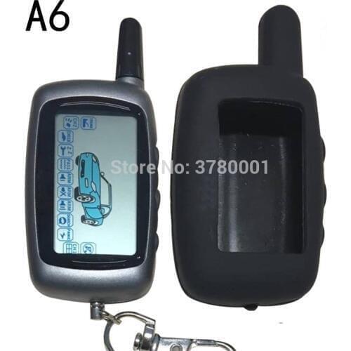 A6 2-way Remote Control Key Fob Chain +Gift Silicone Case for Russian Two Way Car Alarm System Starline A6 Keychain