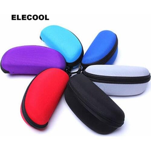 ELECOOL Zipper Eye Glasses Case Sunglass Protector Storage Organizer Holder Travel Spectacle Box with Belt Clip Cosmetic Tool