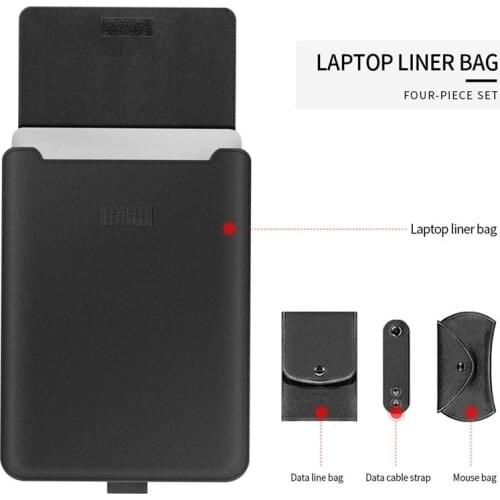 Laptop case bracket liner for macbook ultra-thin four-piece storage packaging liner sleeve charger bag/winding belt/mouse bag