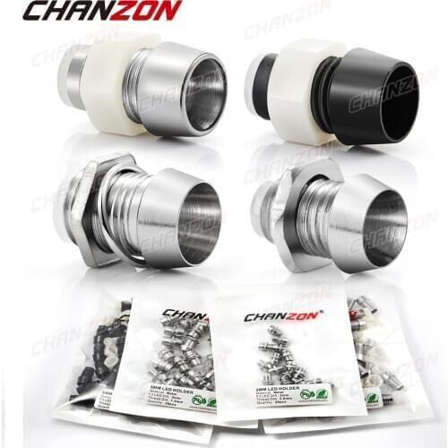 3mm 5mm LED Holder Socket Clip Bezel Light Emitting Diode Lamp Base Cover Metal Chrome Plastic Display Mount Panel Blub Cup Case