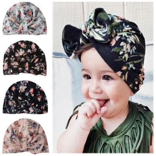 Newborn Beanie Baby Sweet Hat Flower Bowknot Baby Cap Infant Girls Autumn Hats Soft Cotton Toddler Knit newborn Caps