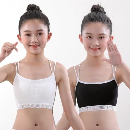 Teenage Underwear Girls Bras Soft Children Training Bras Underwear Students Bra Vest Summer Teens Puberty Clothing 8-16Y