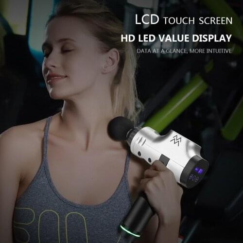 Electric Warp Film Impact Relaxation Gun Deep Massager Myofascial Physiotherapy Instrument Mute Touch Screen Fascia Gun