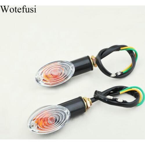 Wotefusi Motorcycle Turn Signal Light Indicator Orange 2pcs Mini Brand New [P122]