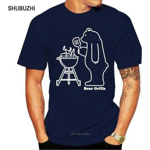 Shubuzhi Summer Fashion Hot Sale Men T Shirt Bear Grills Funny Comedy Spoof Grylls BBQ T Shirt Tshirt Mens Womens Gift