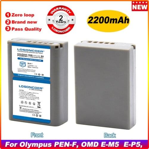 LOSONCOER 2200mAh PS BLN1 PS-BLN1 BLN-1 PSBLN1 Battery For Olympus E-P5 E-M5 EM5 OMD OM-D E-M5 II Battery