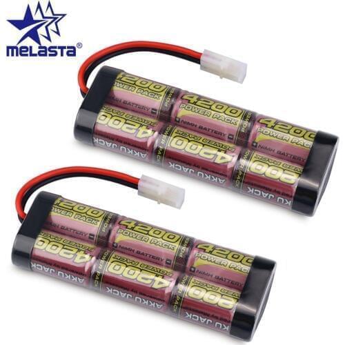 MELASTA 2pcs/lot 7.2V 4200mAh NIMH Battery Pack with Tamiya Connector for RC Racing Model Car/Boat/Tank