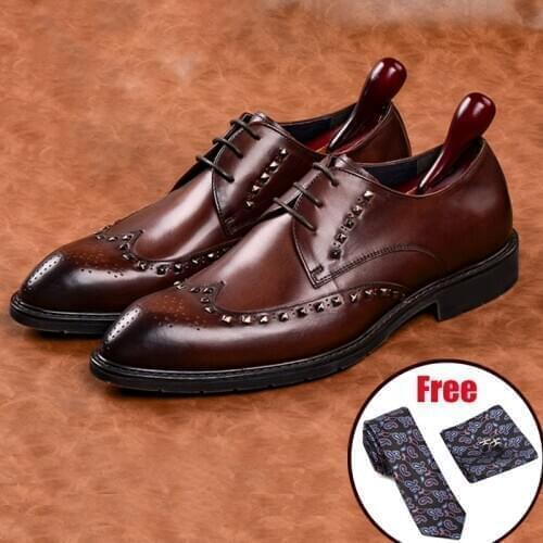 Men leather shoes business dress suit shoes men brand Bullock genuine leather black laces wedding mens shoes Phenkang 2020