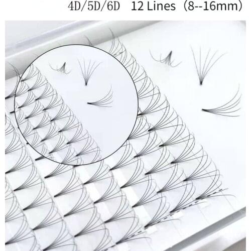 12 Lines Individual Mink False Eyelashes Premium Volum Lashes Tary Fluffy Eyelash Extension for Eye Beauty Makeup curly lashes