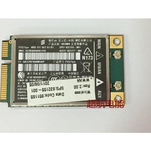 SSEA Wholesale UNLOCKED Ericsson F5521GW HSPA + 21Mbps 3G WWAN PCI-E Card For HP 2560P 8460P 8560w sps 632155-001