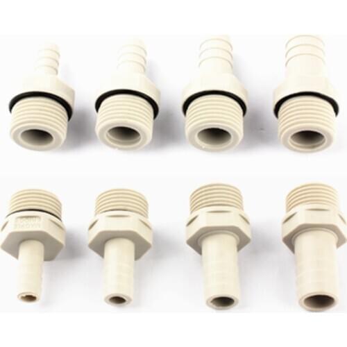 1Pcs 1/8" 1/4" 3/8" 1/2" 3/4" Male Thread To 6-25mm POM Pagoda Connector Soft Pipe Joint Plastic Tech Hose Connector With Washer
