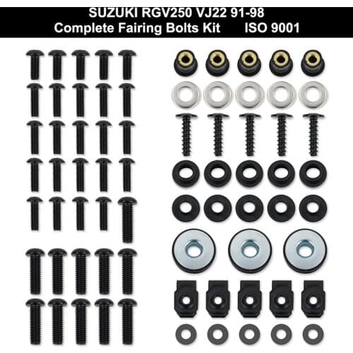 Fit For Suzuki RGV 250 VJ22 1991 1992 1993 1994-1998 Complete Fairing Bolts Kit Cowling Bolts Clips Nuts Screws Stainless Steel